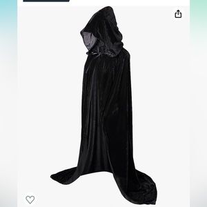 Black, velvet, full length cloak